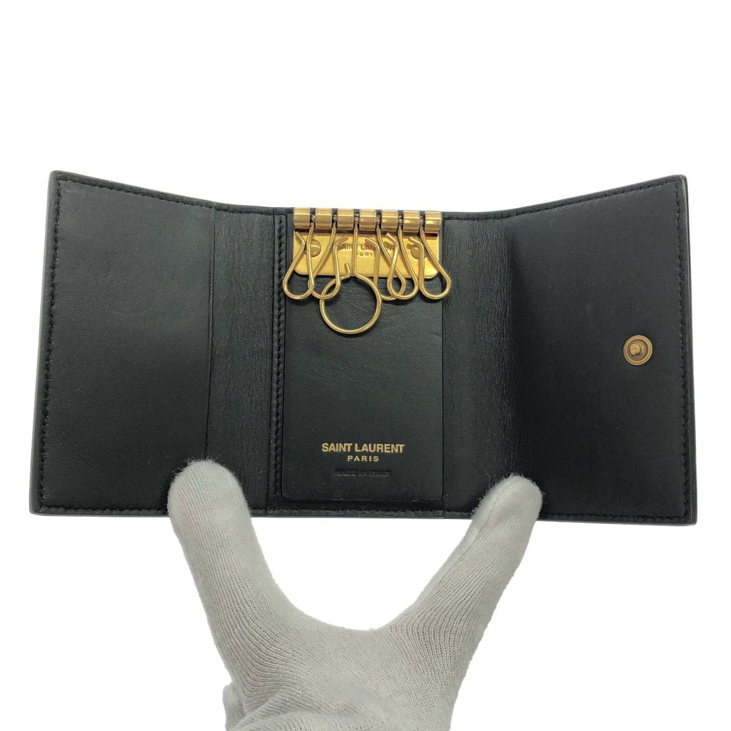 Saint Laurent Paris Croco Key Case Black Key Holder — view 4