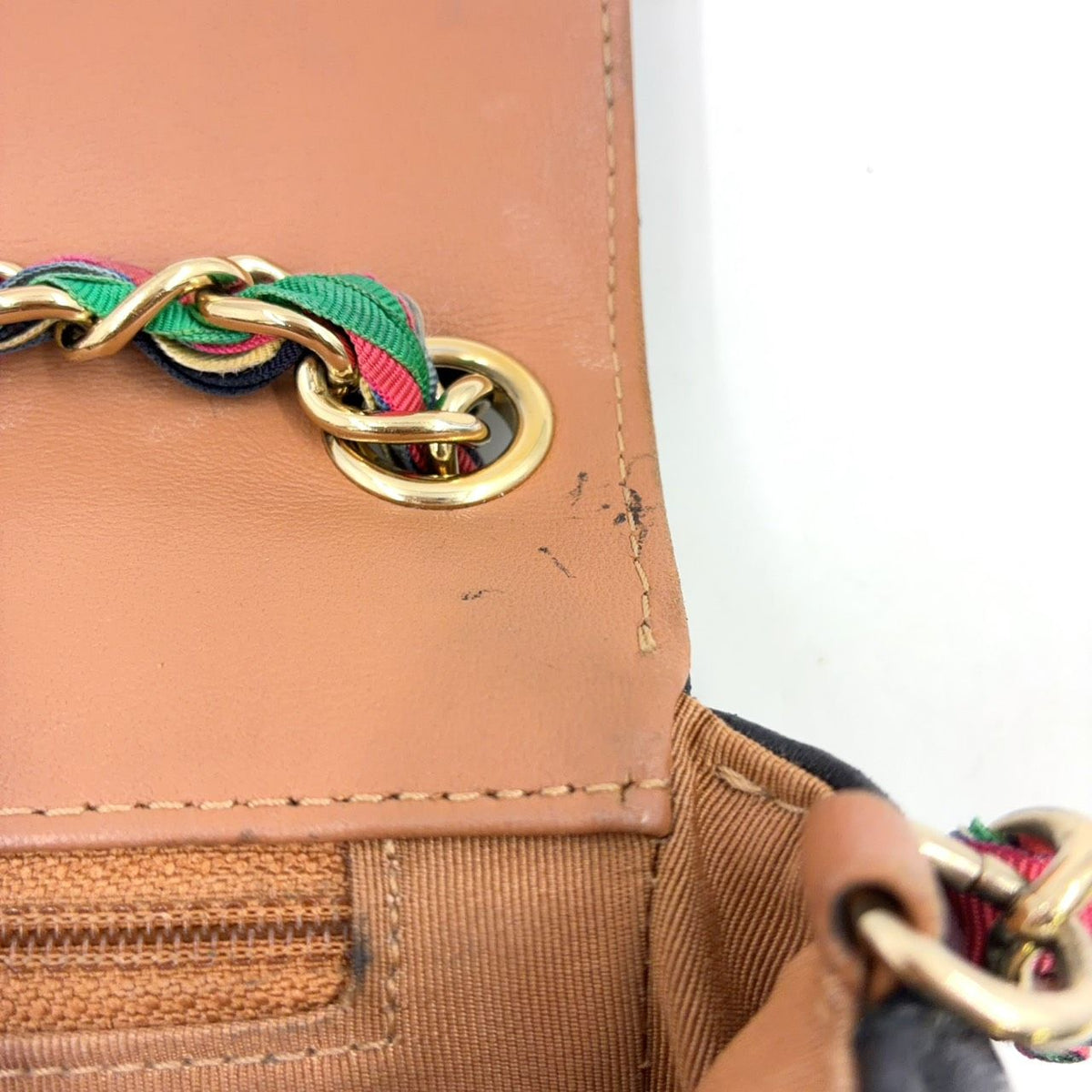 Chanel Quilted CC Logo Lambskin Black Multicolor Chain Shoulder Bag Gold — view 8