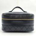Chanel Bicolor Vanity Bag Leather Black Handbag Gold