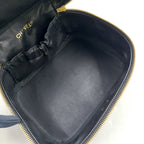 Chanel Bicolor Vanity Bag Leather Black Handbag Gold — view 3