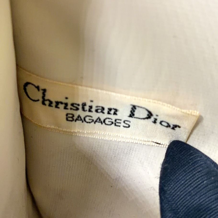 Dior Trotter Zip Pouch Canvas Navy Black Beige Clutch Silver — view 4