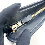 Dior Trotter Zip Pouch Canvas Navy Black Beige Clutch Silver — view 6