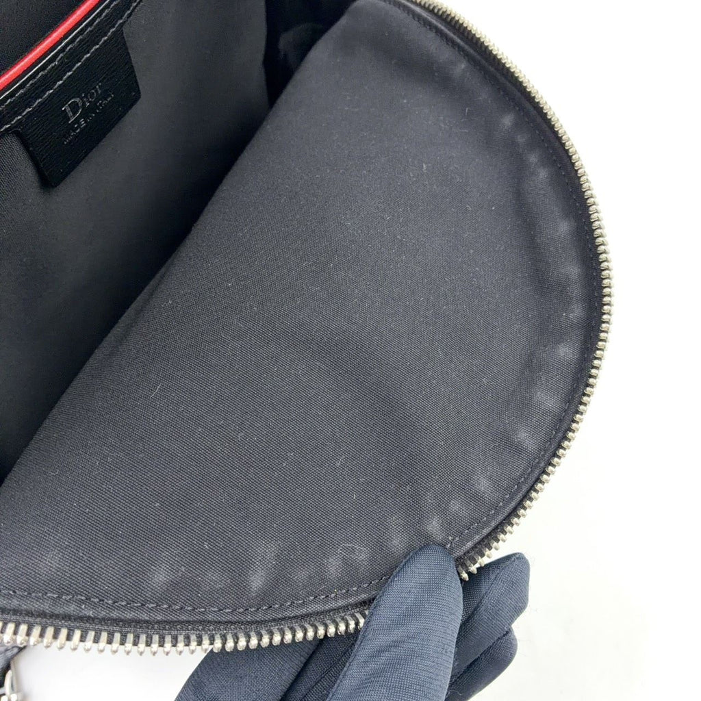 Dior Homme Leather Black White Red Backpack Silver — view 5