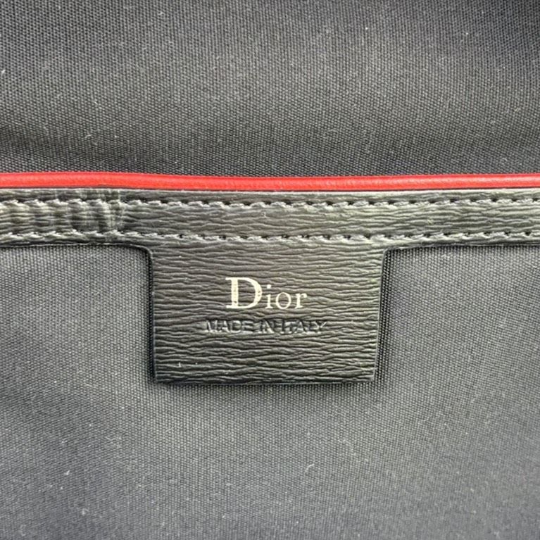 Dior Homme Leather Black White Red Backpack Silver — view 4