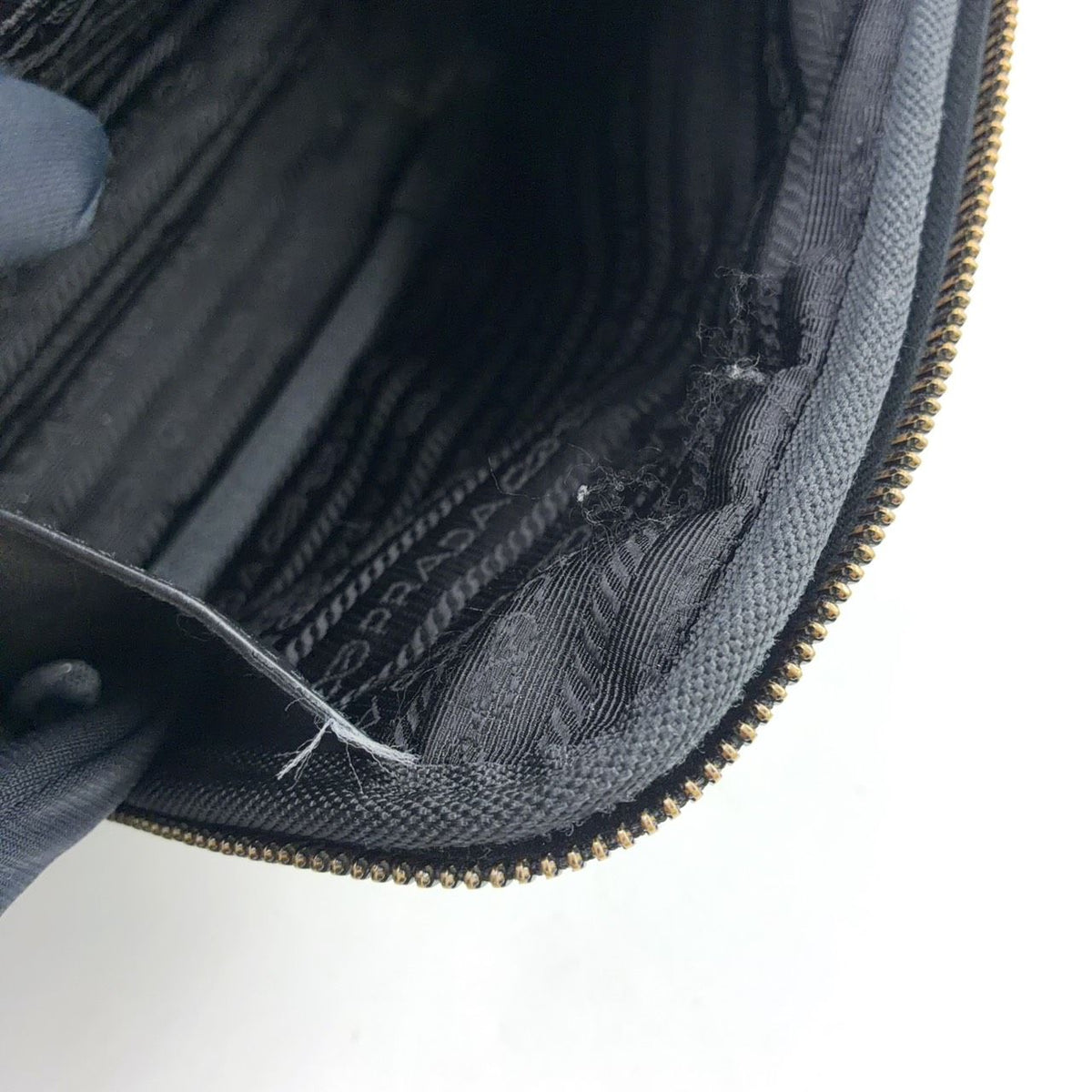 Prada Brick Re-Nylon Leather Nylon Black Shoulder Bag Silver — view 5