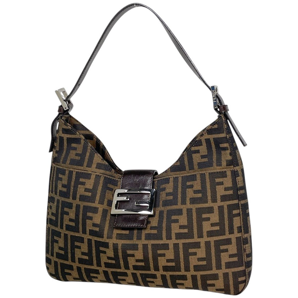 Fendi Shoulder Bag Zucca Pattern Canvas Brown