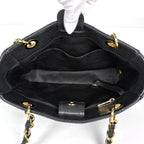 Chanel Tote Bag CC Logo Quilted Petite Shopping PST Caviar Leather Black — view 8