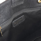 Chanel Tote Bag CC Logo Quilted Petite Shopping PST Caviar Leather Black — view 6