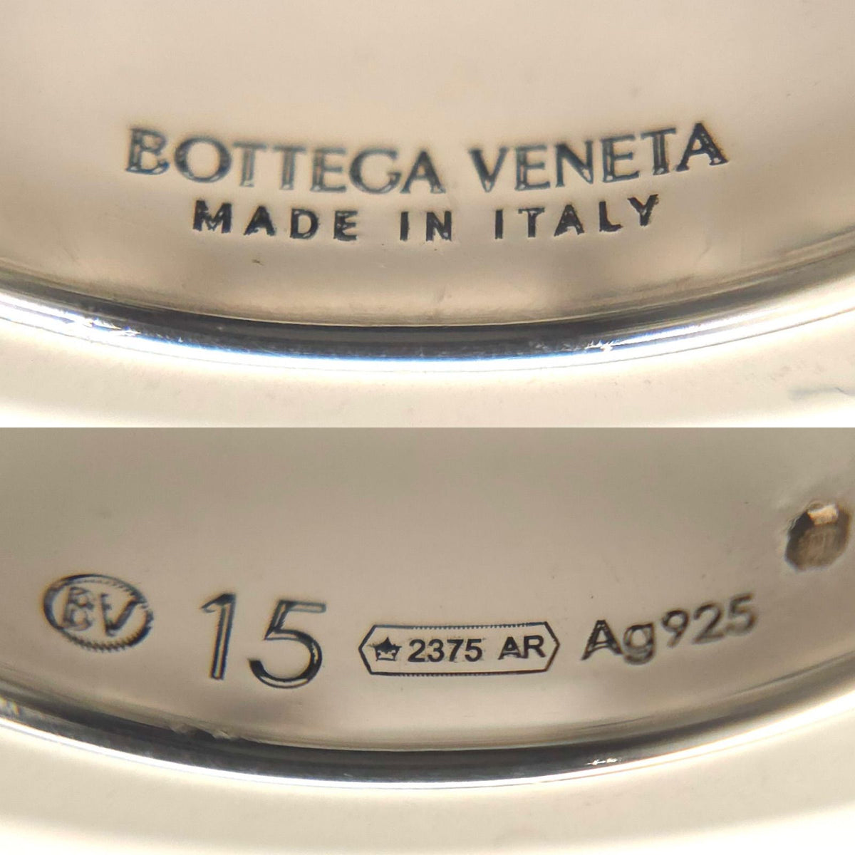 Bottega Veneta Enamel Bolt Ring 15 Pink Color Sterling Silver Bag Booklet — view 4