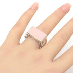 Bottega Veneta Enamel Bolt Ring 15 Pink Color Sterling Silver Bag Booklet