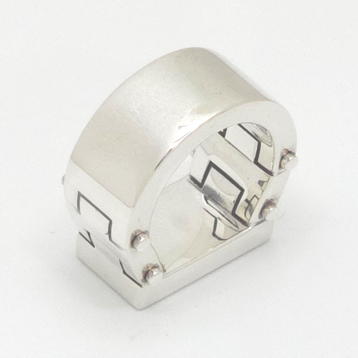 Bottega Veneta Enamel Bolt Ring 15 Pink Color Sterling Silver Bag Booklet — view 5
