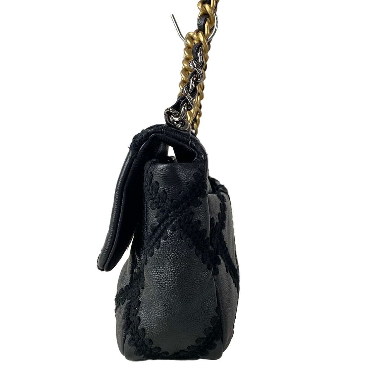 Chanel Shoulder Bag Chanel 19 Black 2-Way Chain Braided Stitch Leather — view 4