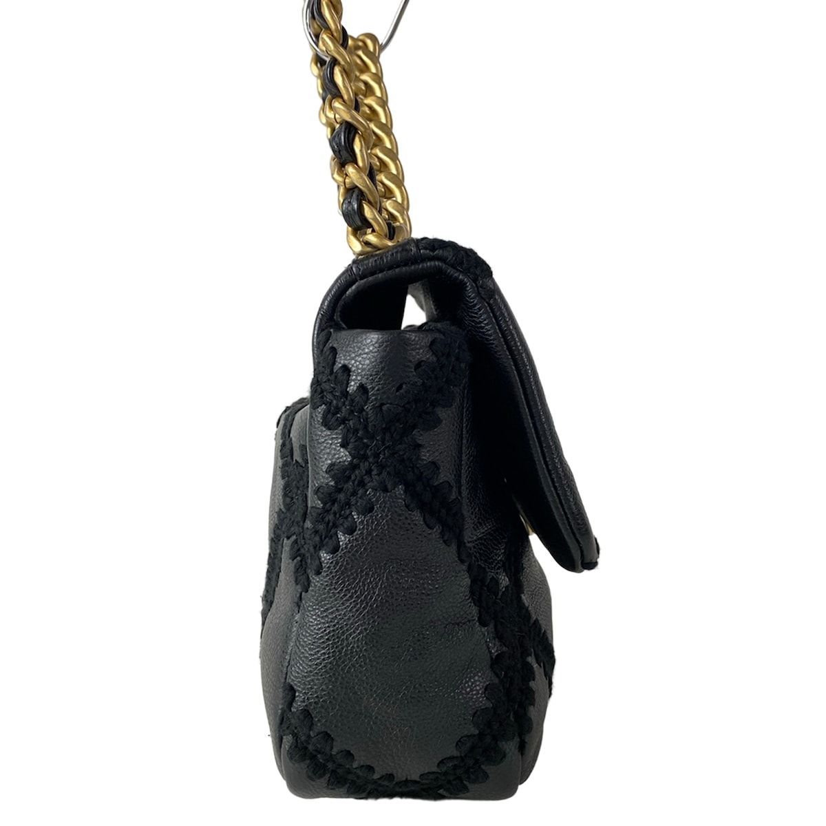 Chanel Shoulder Bag Chanel 19 Black 2-Way Chain Braided Stitch Leather — view 2
