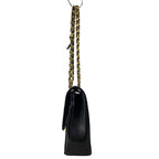 Chanel Shoulder Bag Double Flap Quilted Black Chain Gold Lambskin — view 4