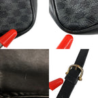 Celine Leather Macadam Shoulder Bag Black — view 8