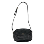 Celine Leather Macadam Shoulder Bag Black