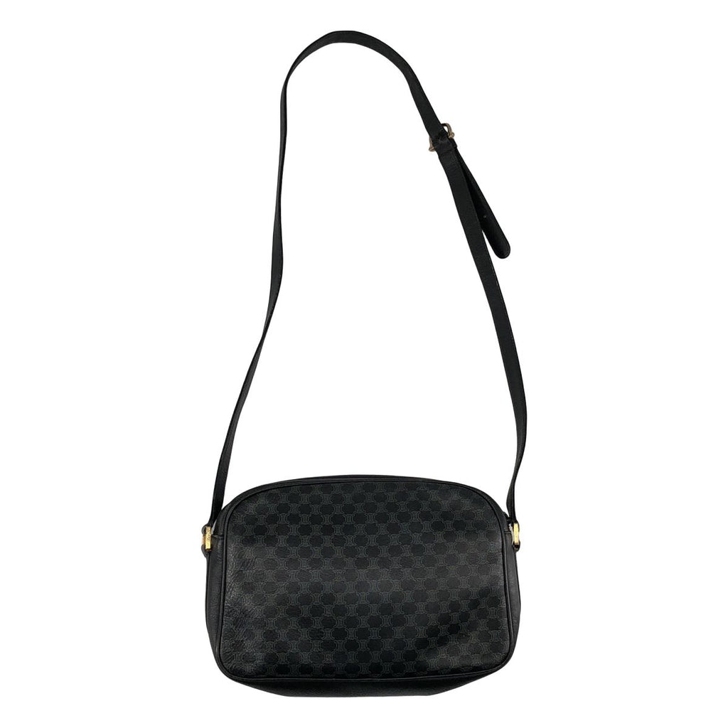 Celine Leather Macadam Shoulder Bag Black — view 2