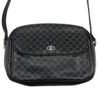Celine Leather Macadam Shoulder Bag Black — view 3