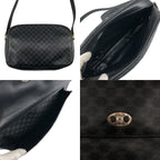 Celine Leather Macadam Shoulder Bag Black — view 4