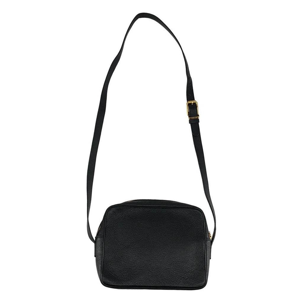 Celine Leather Mantel Shoulder Bag Black — view 2