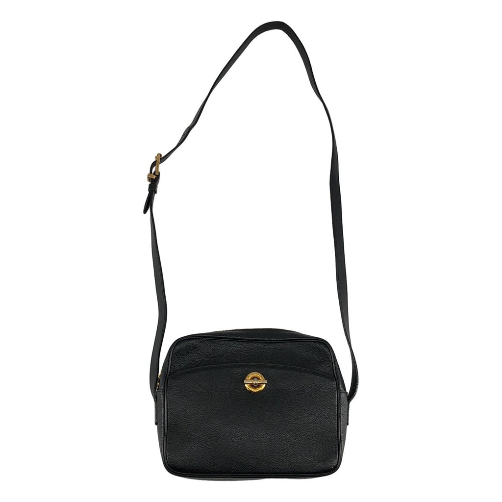 Celine Leather Mantel Shoulder Bag Black