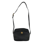 Celine Leather Mantel Shoulder Bag Black