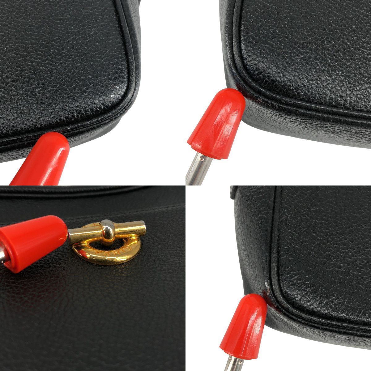 Celine Leather Mantel Shoulder Bag Black — view 7
