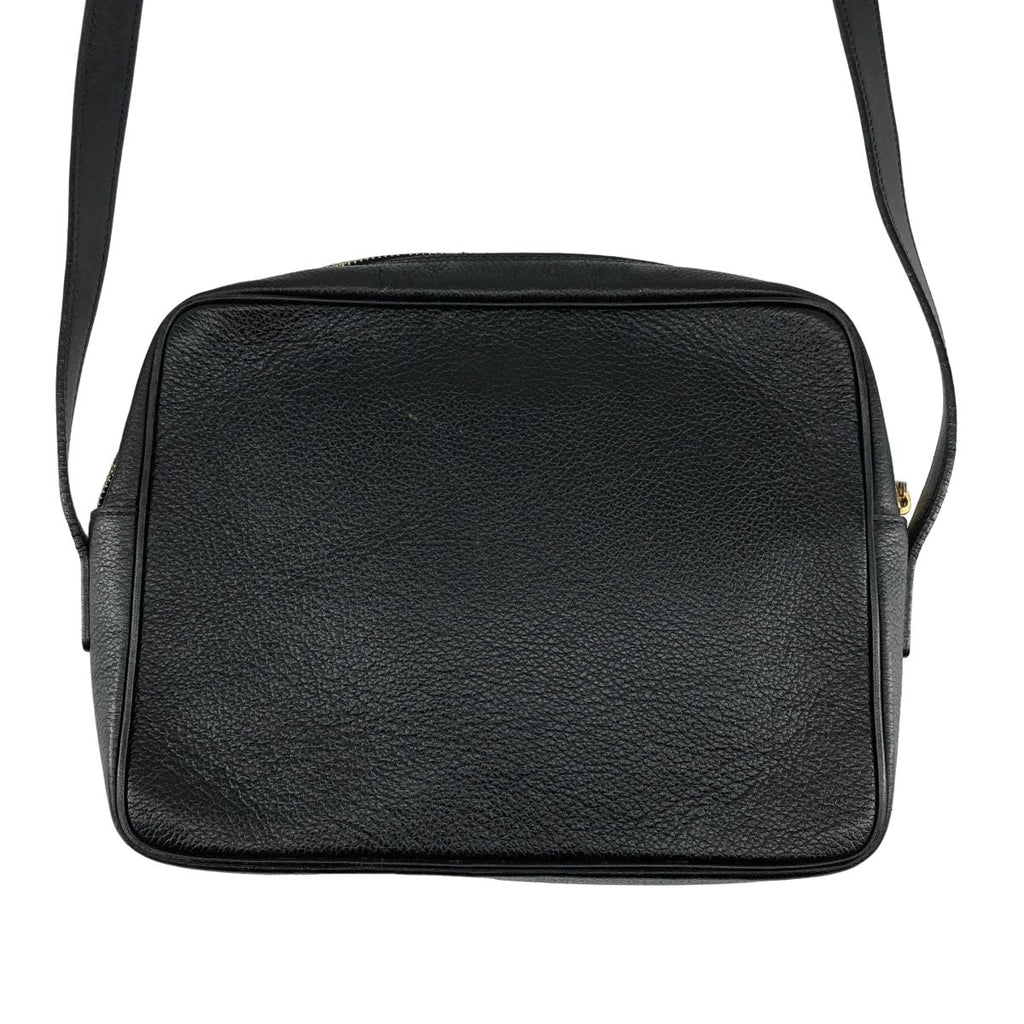 Celine Leather Mantel Shoulder Bag Black — view 4