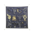 Hermes Tous en Selle Carre Embroidery Scarf