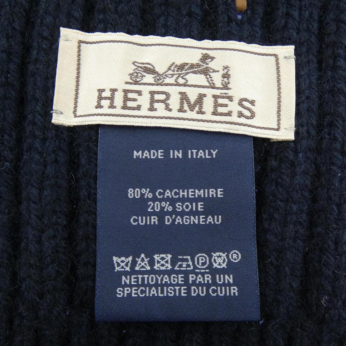 Hermes H Scarf Navy — view 3