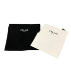 Celine Shoulder Bag Medium Triomphe Canvas Black Dark Brown White Leather — view 8