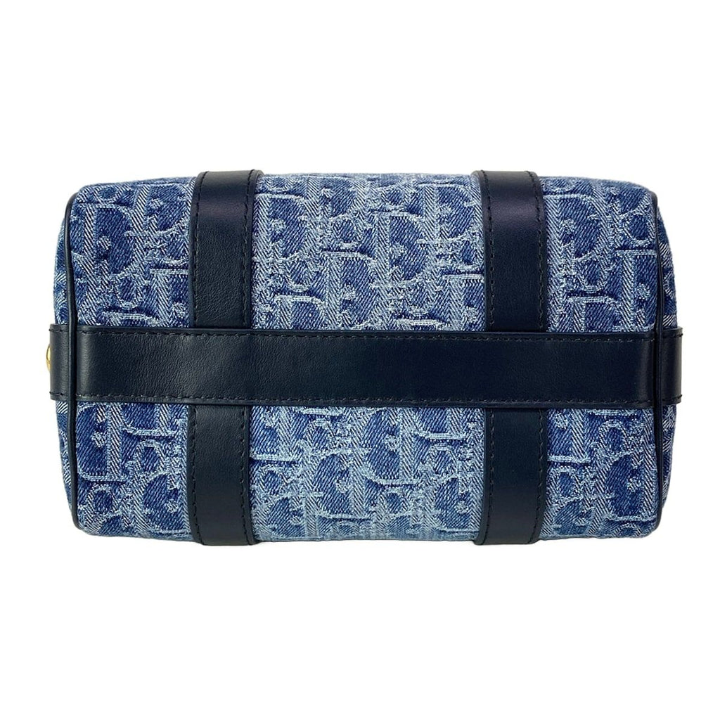 Dior Handbag Blue Dark Navy Oblique Star Leather — view 5