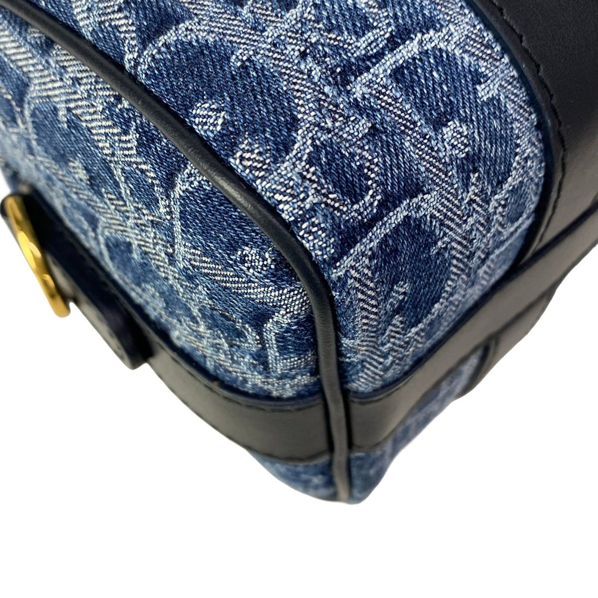 Dior Handbag Blue Dark Navy Oblique Star Leather — view 8