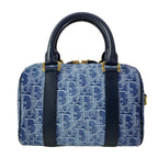 Dior Handbag Blue Dark Navy Oblique Star Leather — view 3