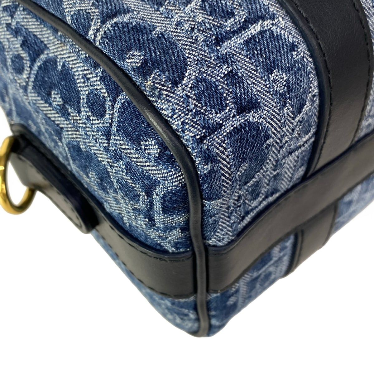 Dior Handbag Blue Dark Navy Oblique Star Leather — view 6