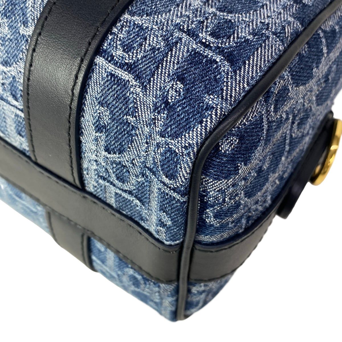 Dior Handbag Blue Dark Navy Oblique Star Leather — view 7
