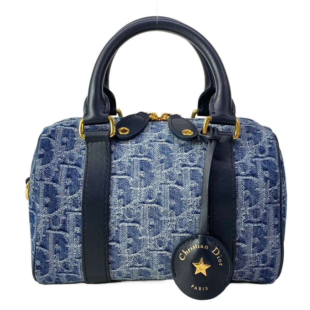 Dior Handbag Blue Dark Navy Oblique Star Leather