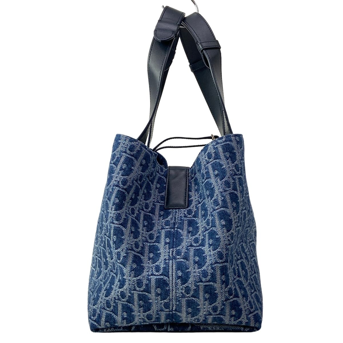 Dior Tote Bag Toujours Medium Blue Dark Navy Denim Oblique — view 4