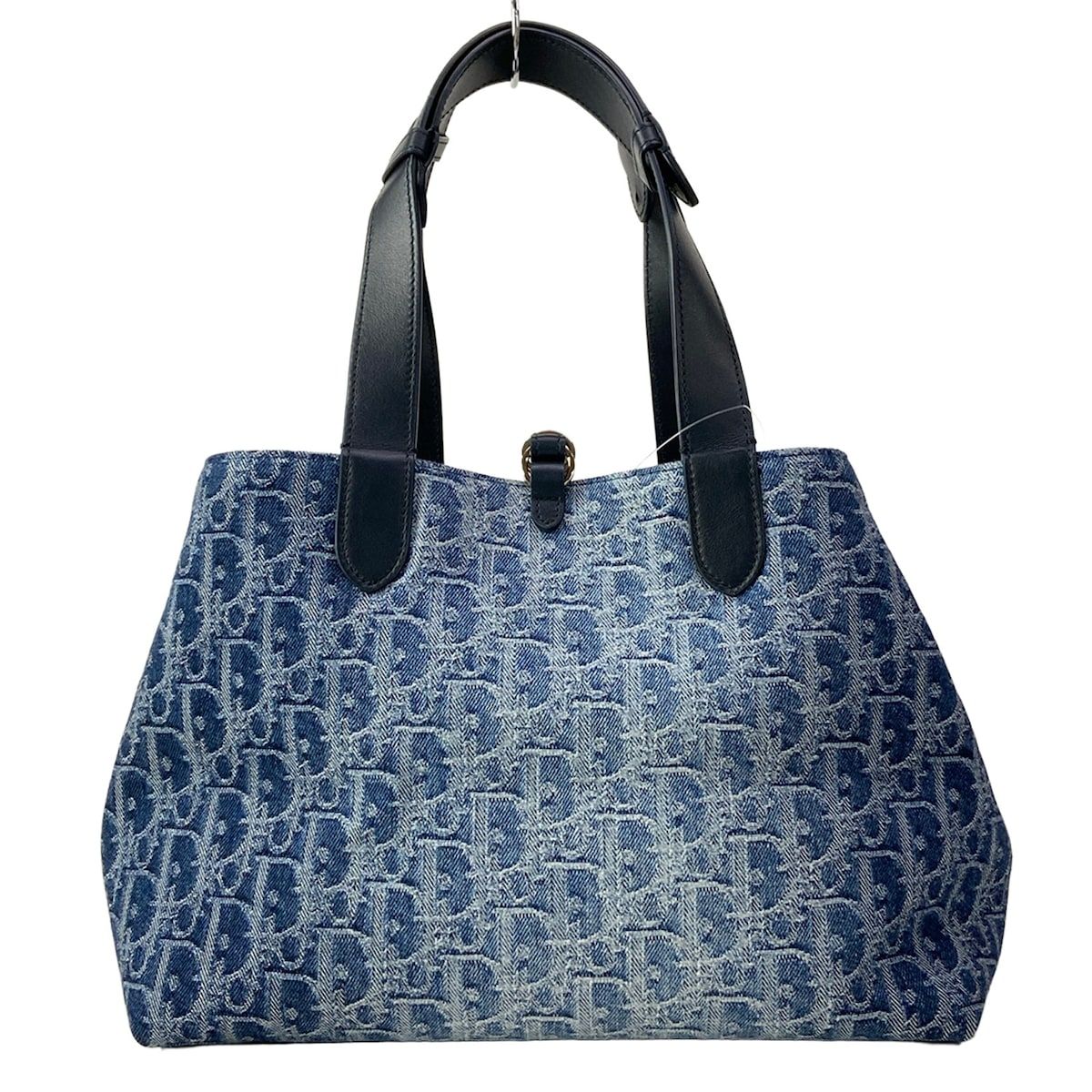 Dior Tote Bag Toujours Medium Blue Dark Navy Denim Oblique — view 3