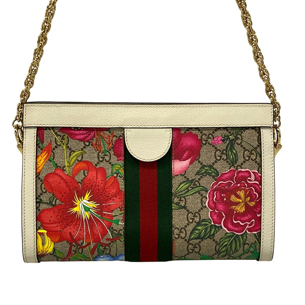 Gucci Shoulder Bag GG Flora Small Ophidia White Beige Multi Leather — view 3