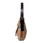Fendi Handbag Mamma Bucket Beige Orange Dark Brown Beads Leather — view 4