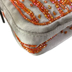 Fendi Handbag Mamma Bucket Beige Orange Dark Brown Beads Leather — view 6