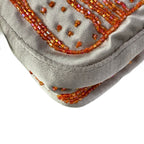 Fendi Handbag Mamma Bucket Beige Orange Dark Brown Beads Leather — view 8