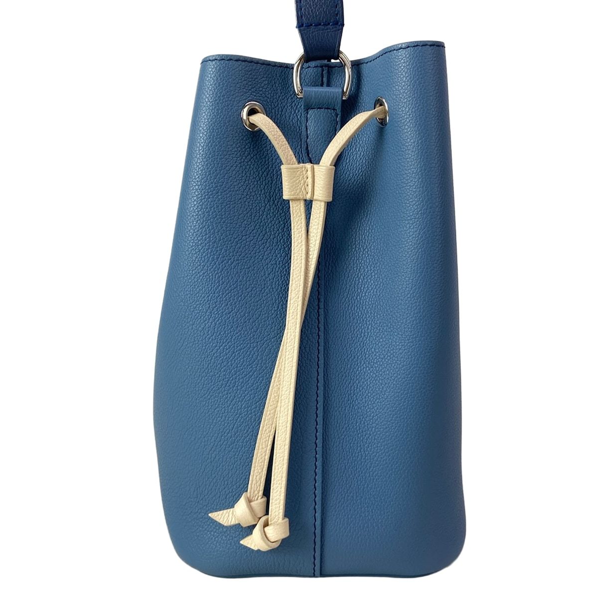 Louis Vuitton Shoulder Bag Lockme Bucket Blue Jean Leather — view 4