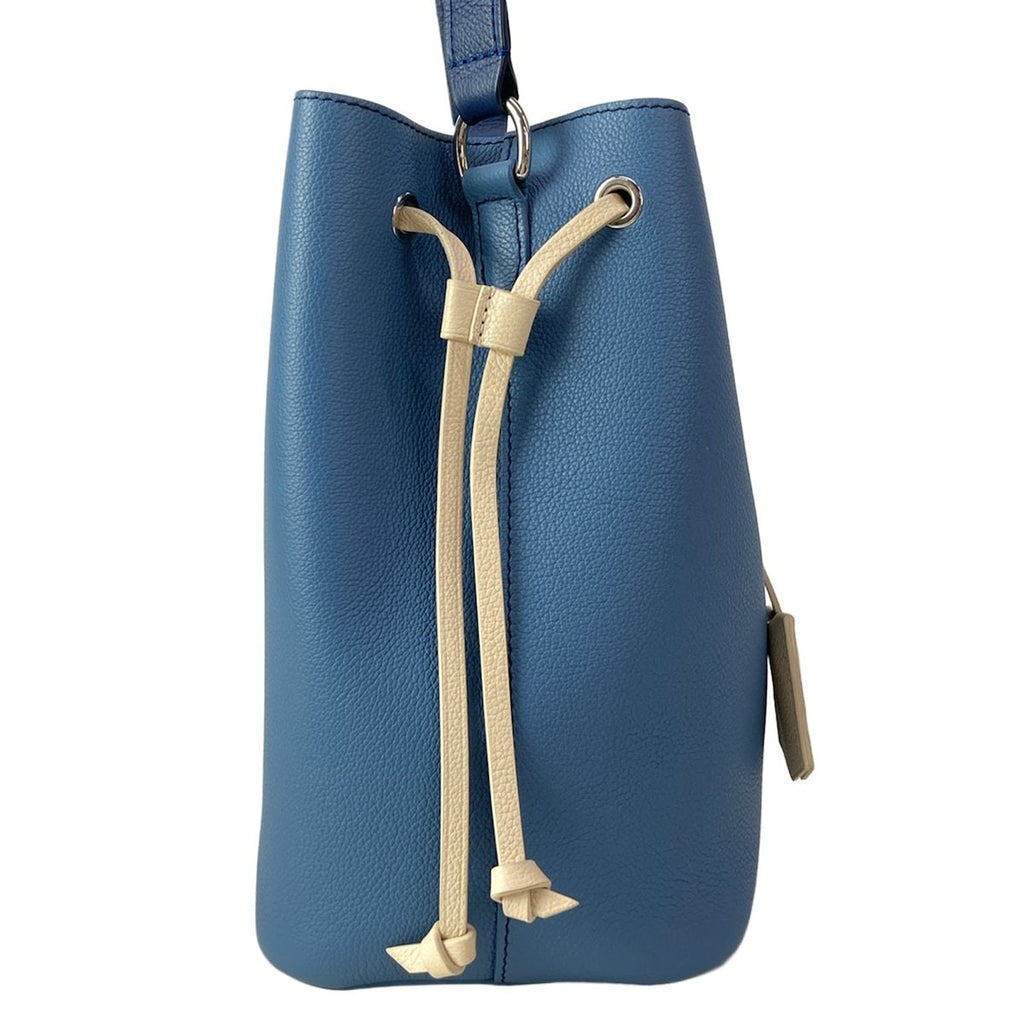Louis Vuitton Shoulder Bag Lockme Bucket Blue Jean Leather — view 2