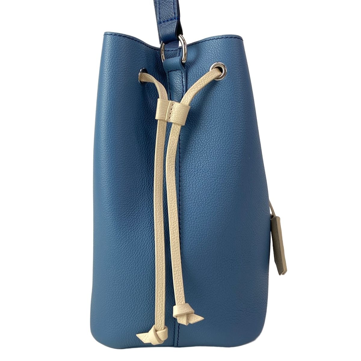 Louis Vuitton Shoulder Bag Lockme Bucket Blue Jean Leather — view 2