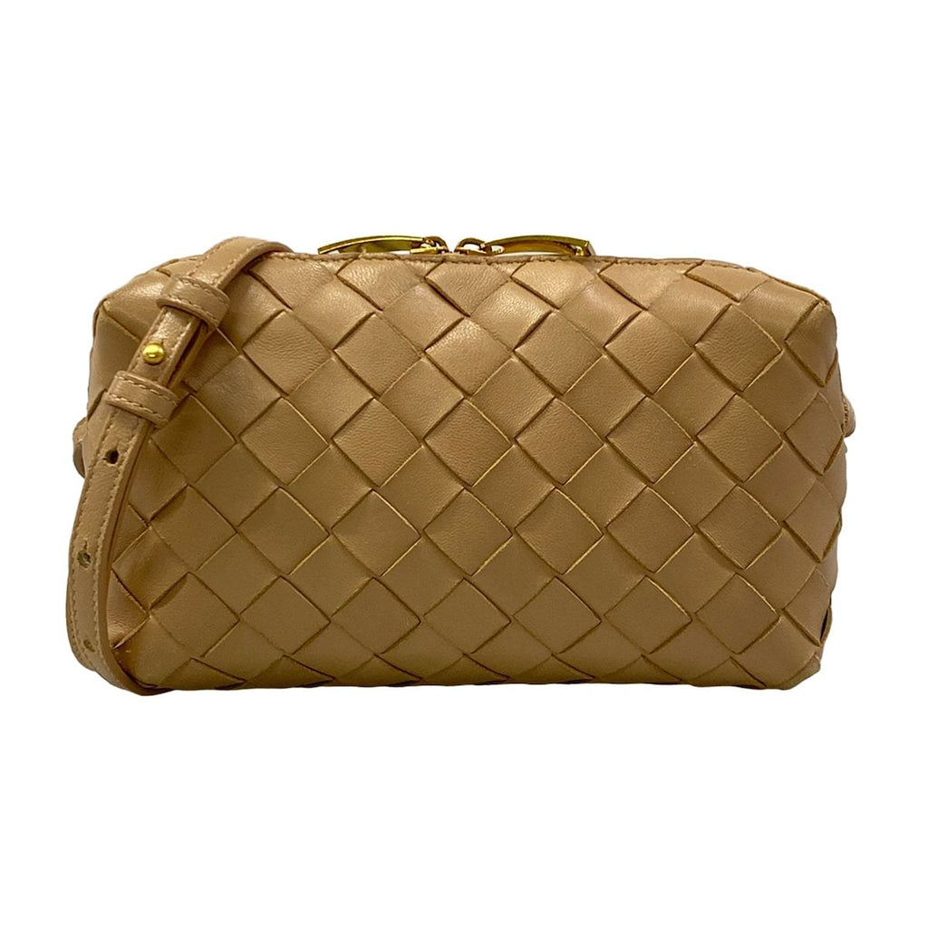 Bottega Veneta Shoulder Bag Intrecciato Beige Leather