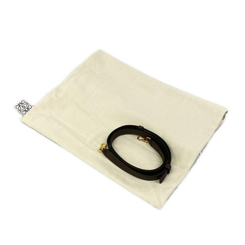 Loewe Clutch Flamenco Medium Dark Brown Drawstring — view 8
