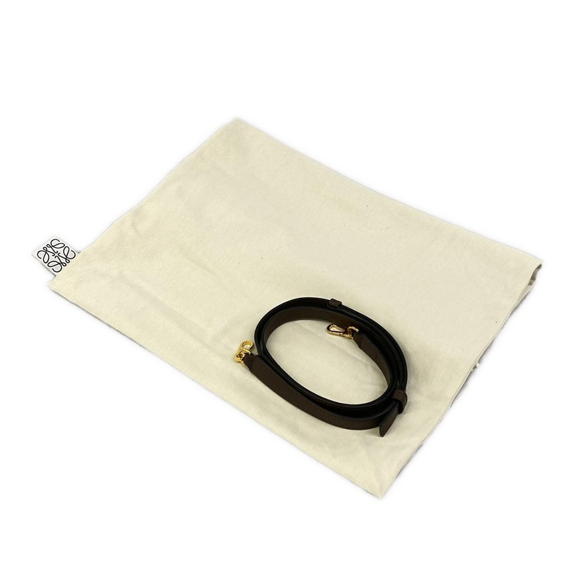 Loewe Clutch Flamenco Medium Dark Brown Drawstring — view 8