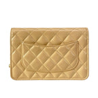 Chanel Wallet Quilted Beige Chain Faux Pearl Gold Shoulder Bag — view 2
